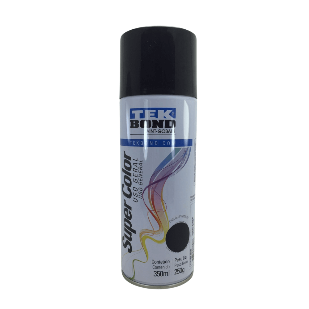Tinta spray Preto Fosco Super Color - TEK BOND